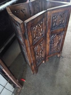 Indian Hand Carved Octagonal Folding Hard Wood Side Table