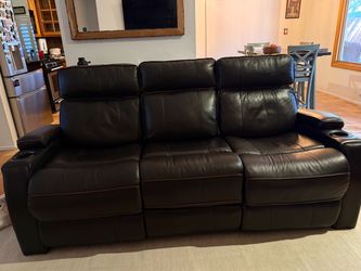 Transformer Dark Brown Leather Power Reclining Sofa