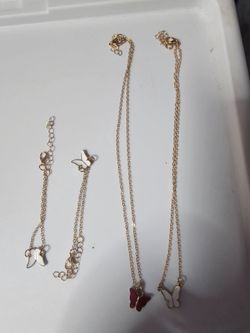 butterfly necklace with a bracelet $3 each