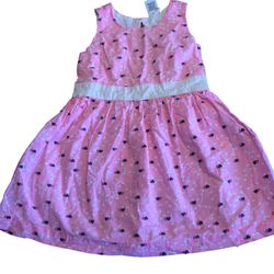 EUC 3T Arizona 100% Cotton Pink Heart Sleeveless Aline Dress