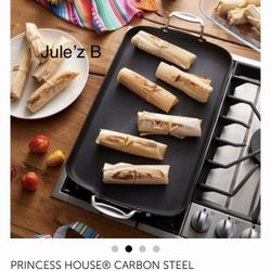 Princess House.  Comal Doble Carbón Steel Nuevo En Su Caja 