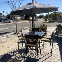 Metal Outdoor Patio Furniture Set With Umbrella