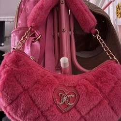 NWT Juicy Couture Pink Flash Let’s Get Cozy Shoulder Bag