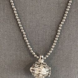 Essential Oil Diffuser Necklace # Warrior Silver