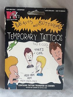 Vintage Beavis and Butthead temporary tattoos