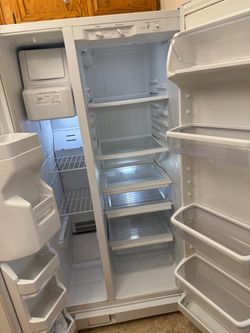 White Side-by-Side Refrigerator with Ice Maker