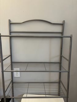Silver Metal Wire Storage Shelf Rack