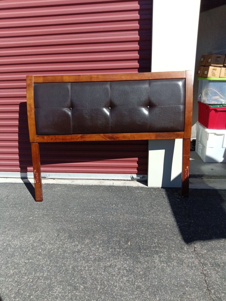 Leather And Wood Head Board