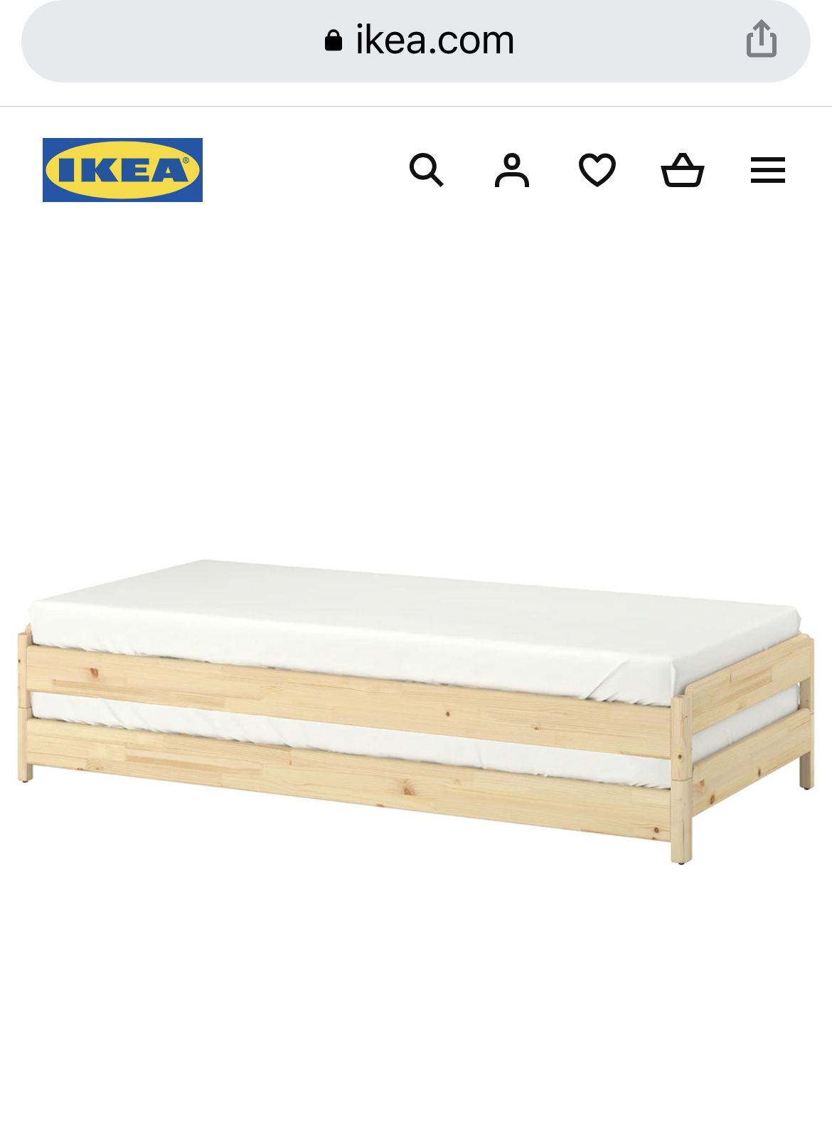 UTÅKER Stackable bed, pine, Twin - IKEA