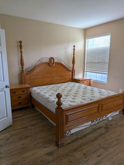 California King Bed Frame + 2 Nightstands