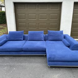 Couch/Sofa Sectional - Microfiber - Blue - Delivery Available 🚛