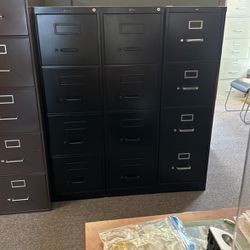 Three 3-Drawer Vertical File Cabinets