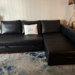 Black Leather IKEA Couch