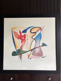 Framed Abstract Watercolor Art Print -Z Gallerie Style