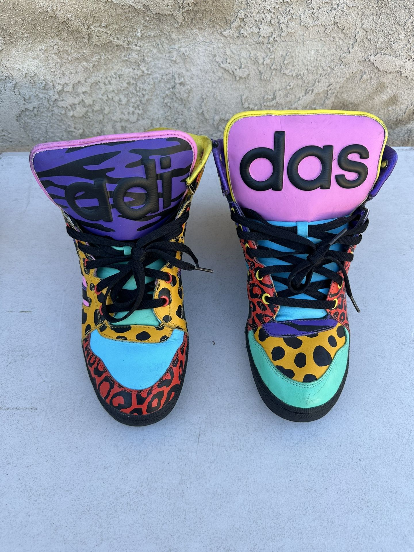 Adidas Originals by Jeremy Scott Instinct Hi Black Light Aqua Size 10.5