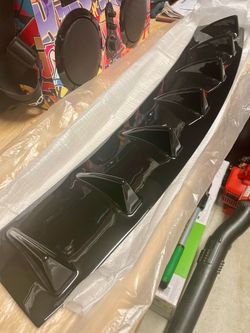 INFINITI G35 M25 M37 Q50 Rear Bumper Lip Diffuser 7 Fin Gloss Black ABS