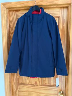 Dockers Navy blue rain jacket with red lining, size S #raincoat #outerwear