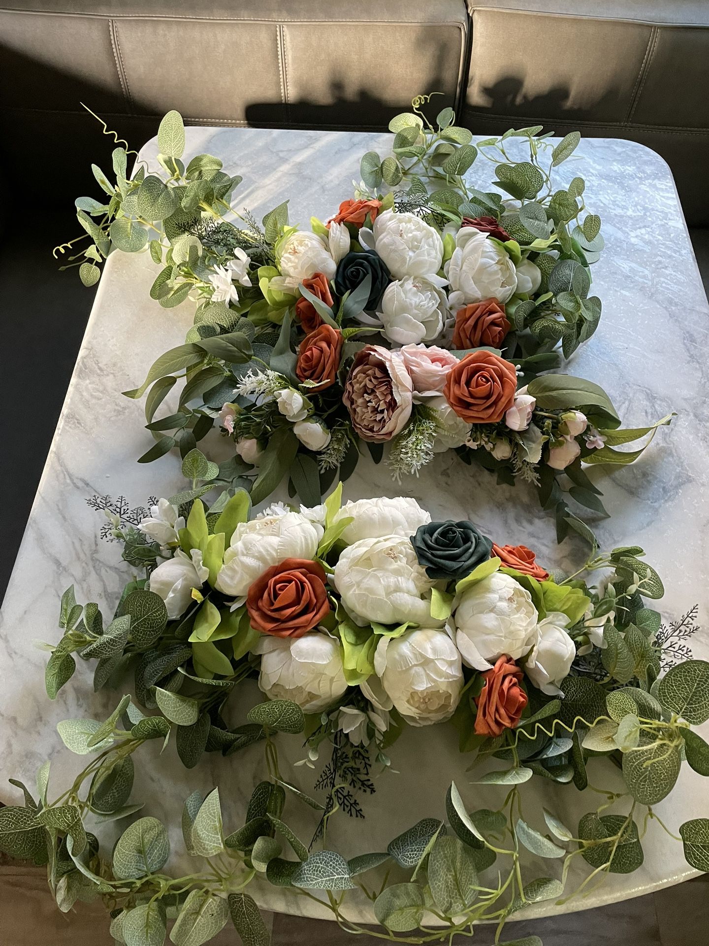 Flower Arrangements White, Ivory, Blue, Terracotta, Rust Orange