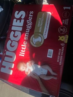 168 Huggies little snugglers size 1