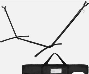 2 Person Heavy Duty 9FT Hammock Stand with Carrying Case for Outside 620lb Black