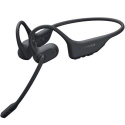 Open Ear Headphones with Mic, Bluetooth Headset with Microphone (AI Noise Cancelling), Bluetooth 5.3 Headphones Dual Connection Sweatproof Wireless He