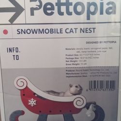 Santa Sleigh Cat Scratcher | Christmas Cat Scratcher with Santa Hat and Reindeer | Holiday Cat Scratch Pad | Cardboard Cat Scratcher Toy with Grooming