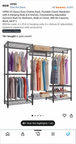 Heavy duty clothes rack/closet