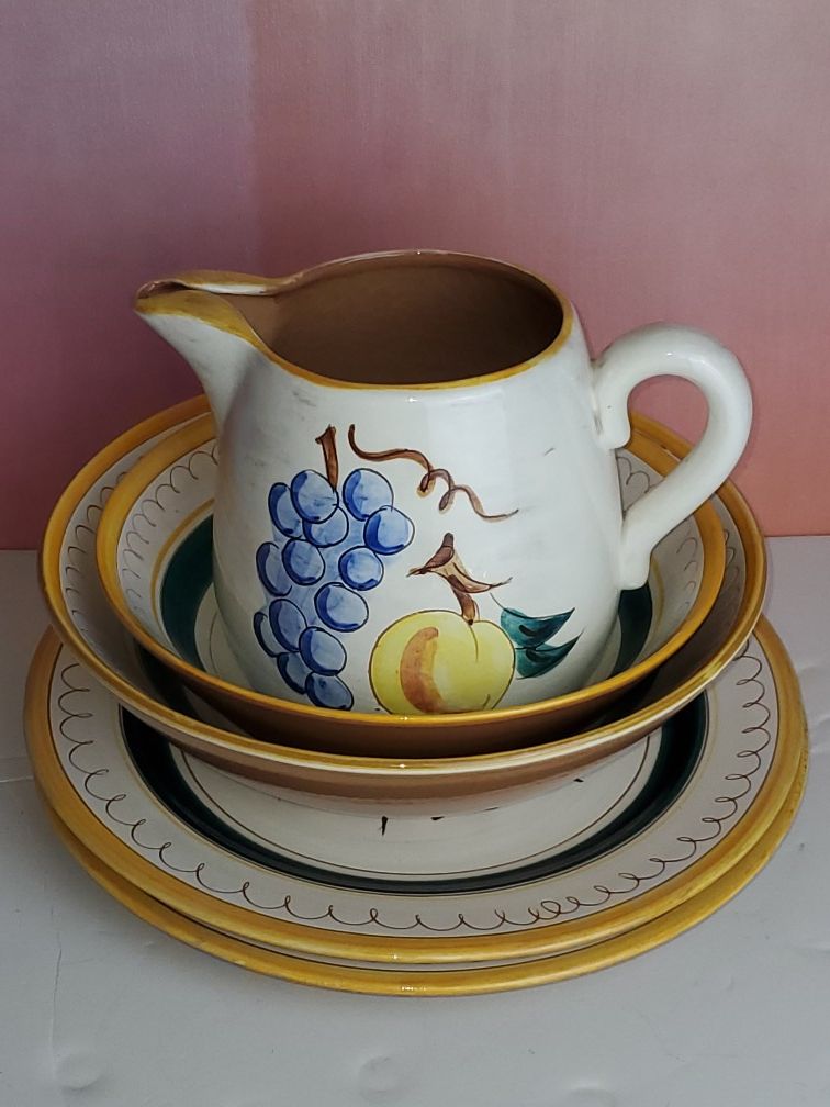 Stangl Pottery Pitcher and Serving Bowls Dishes