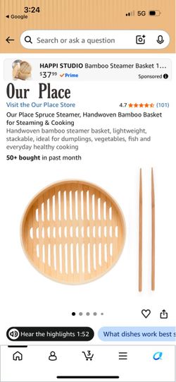 Our Place Spruce Bamboo Steamer Basket
