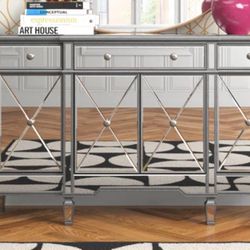 Z Gallerie Mirrored Entry Way Cabinet 