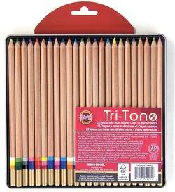 Koh-I-Noor Tri-Tone Multi-Colored Pencil Set, 24 Pack