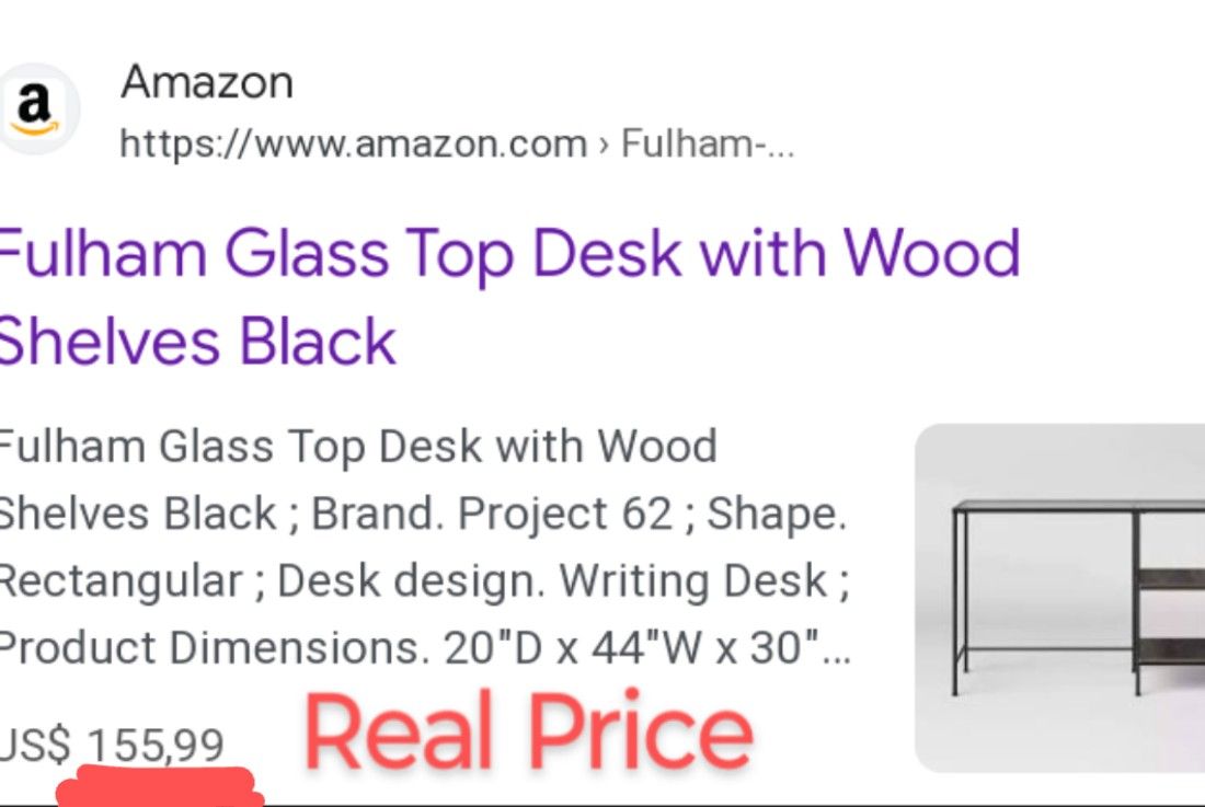 Brand New Project 62 Fulham Glass Top With Wood Shelves for Sale in