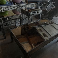 Glass/Mirror Coffee And End Tables 