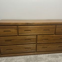 Oak Dresser With Mirror