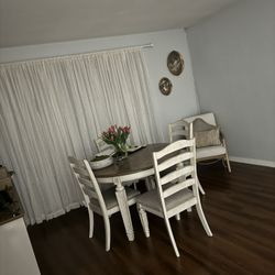 Dining Table  With Extension And 4 Chairs