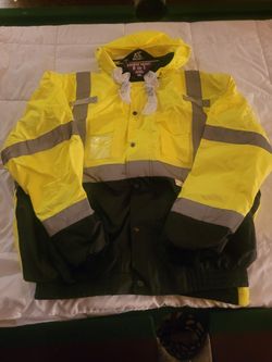 Reflective Safety Work 8 In 1 Bomber Jacket - New Frog Wear HV - Size 3XL