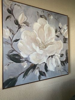 Cuadro Muy Grande Moderno de Flores Magnolias 40” x 40”