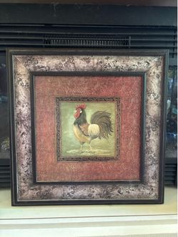 14x14” metal chicken picture