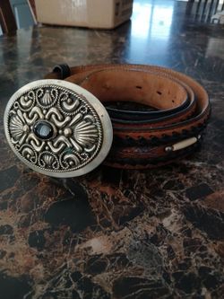 Tony Lama style belt with Alpaca Mexico Buckle