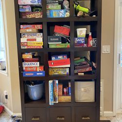 Espresso Solid Wood Book Shelf Organizer 