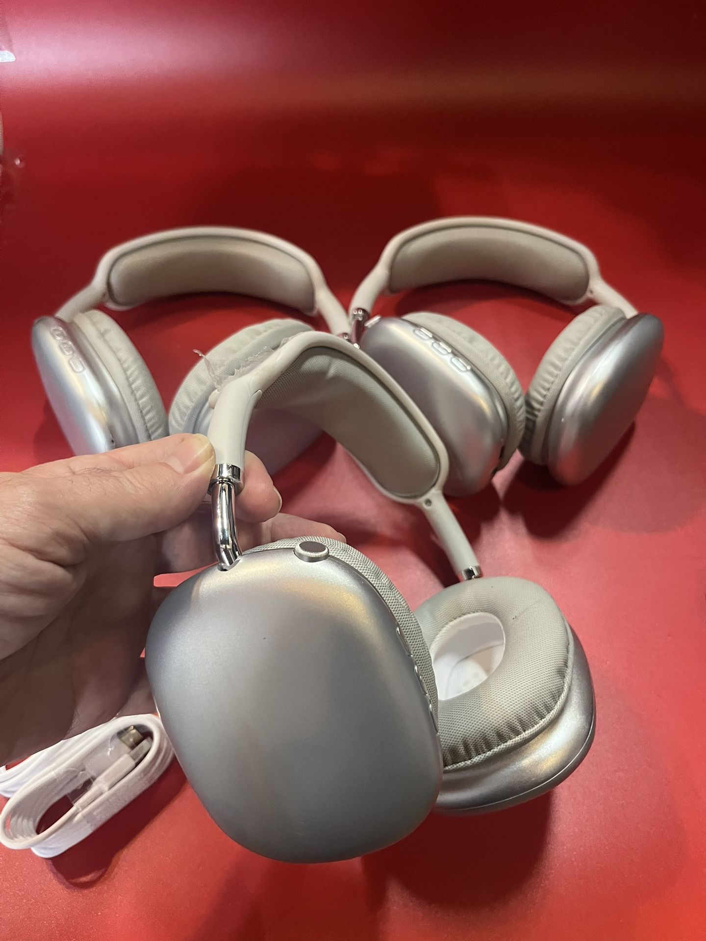 Lot of 3 HEADWEAR ZTOZ P9 wireless Bluetooth headphones-Silver