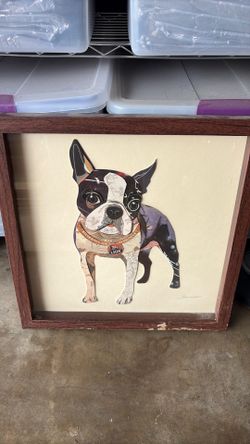 Boston Terrier Collage Framed Graphic Wall Art