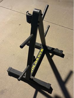 Gold’s Gym Olympic Weight Plate Tree & Barbell Holder