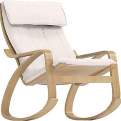 Stylish Curved Bentwood POÄNG Armchair with Removable/Washable Cream Chair Cover