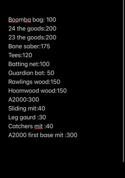 BASEBALL EQUIPMENT