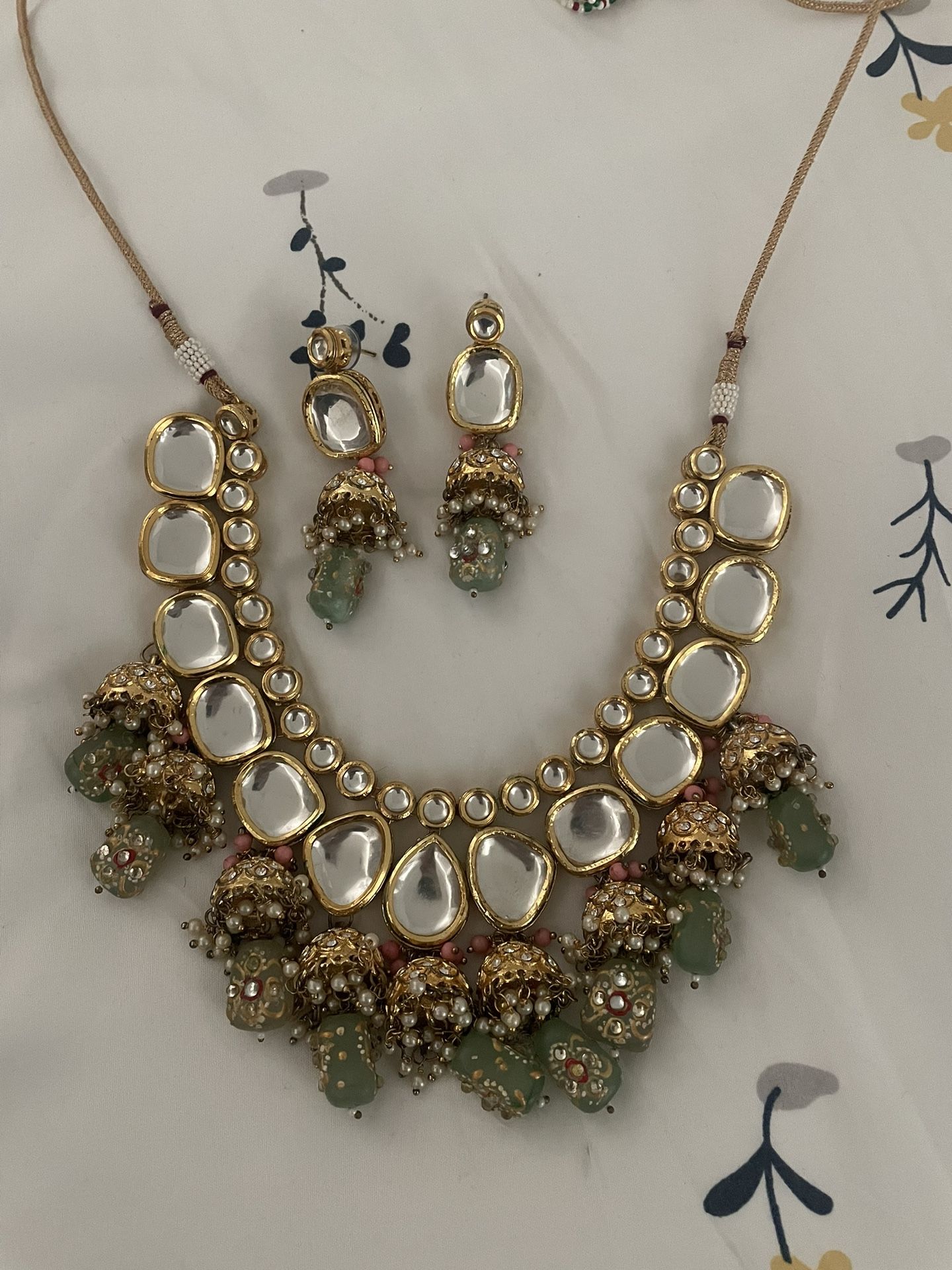 Sage Green Kundan Choker/earning