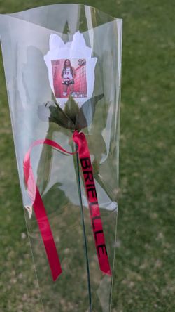 Custom photo Rose. Team Party, End of the year gift Sports Birthdays anniversary Memorials Just Because Graduation