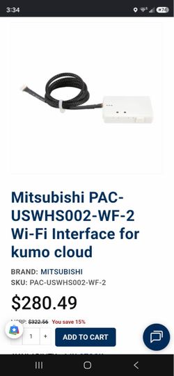 Mitsubishi pac-uswh002-wf-2 WiFi interface for kumo cloud