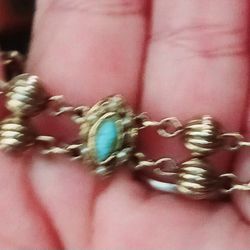Vintage Goldette N.Y. Slide Bracelet With Security Chain 