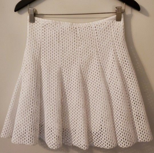 Sandro Paris White Mesh Skirt